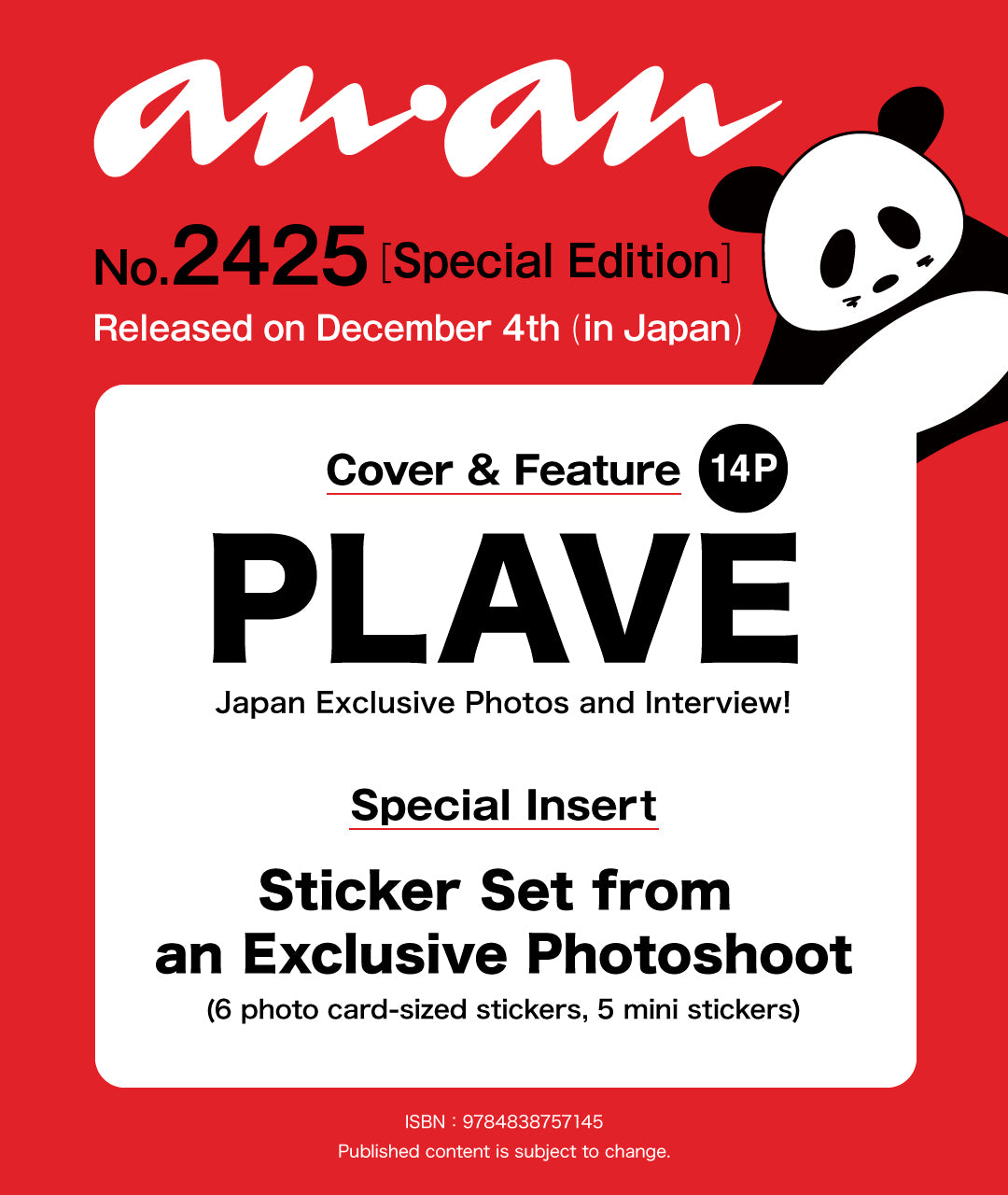 anan No.2425 Special Edition　COVER:PLAVE